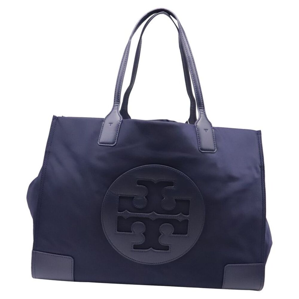 Tory Burch Ella Tote Bag in Navy Blue Polyester